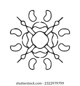 hand drawing complex flower or mandala art