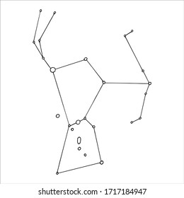 Hand Drawing Of The Constellation Orion, Vector