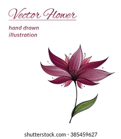 hand drawing creating vector flower card