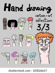 Hand drawing creative cartoon art collection, 3 of 3