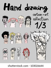 Hand drawing creative cartoon art collection, 1 of 3