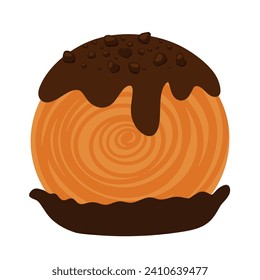 Hand drawing Cromboloni french bakery pastry vector in cute icon illustration isolated on white background