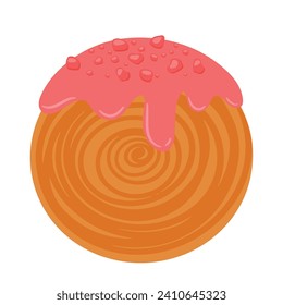 Hand drawing Cromboloni french bakery pastry vector in cute icon illustration isolated on white background