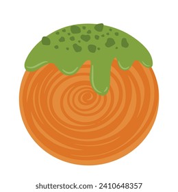 Hand drawing Cromboloni french bakery pastry vector in cute icon illustration isolated on white background
