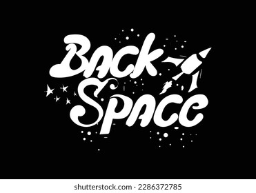 hand drawing custom logo word of BACK SPACE