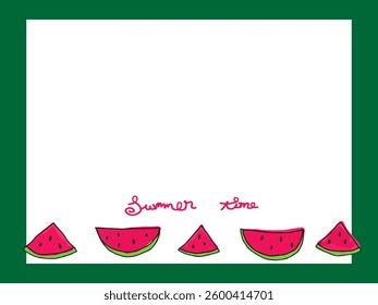 It is hand drawing cut watermelon frame. 