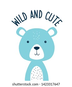 Hand drawing of a cute bear, illustration vector.