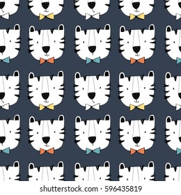 Hand drawing cute bear seamless pattern vector. Vector illustration design for fashion fabrics, textile graphics, prints.