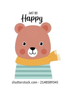 Hand drawing cute bear vector illustration design. Vector illustration design for fashion fabrics, textile graphics, prints.