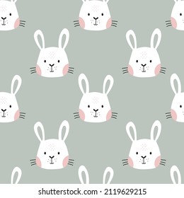 Hand drawing cute bunny seamless pattern vector illustration. Vector illustration design for fashion fabrics, textile graphics, prints.