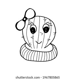 hand drawing cute cactus illustration, vectors