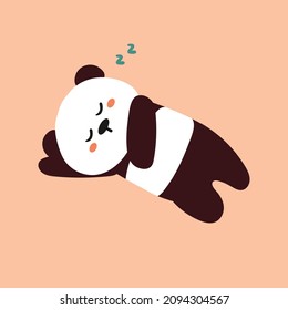 hand drawing cute cartoon sleeping panda