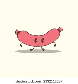HAND DRAWING CUTE CHARACTER BREAKFAST DESIGN VECTOR ELEMENT