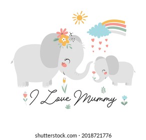 Hand drawing cute elephant   baby elephant vector illustration for the t  shirt design  Vector illustration design for fashion fabrics  textile graphics  prints 