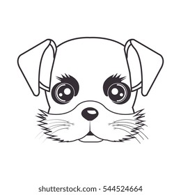 hand drawing cute face puppy