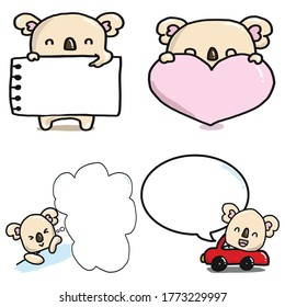 Dibujo manual lindo y gracioso koala