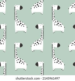Hand drawing cute giraffe seamless print design. Vector illustration design for fashion fabrics, textile graphics, prints