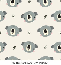 Hand drawing cute koalas seamless pattern vector illustration for the t-shirt design. Vector illustration design for fashion fabrics, textile graphics, prints.