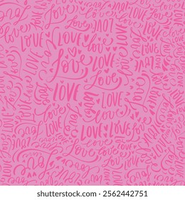 Hand drawing cute love calligraphic pattern vector 