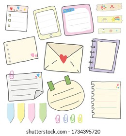 Hand drawing cute memo pad