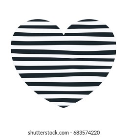 hand drawing dark blue lines in heart shape decorative vector illustration