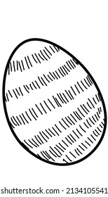 hand drawing dash line easter egg doodle illustration for coloring book