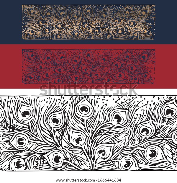 Hand drawing Decorations & Designs , Vintage\
ornaments and dividers, calligraphic design elements and page\
decoration, retro style of ornate floral patterns template,Peacock\
tail