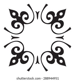 Hand drawing decorative tile frame.  Italian majolica style Black and white. Vector illustration. The best for your design, textiles, posters, tattoos, corporate identity