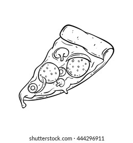 Hand drawing delicious pizza