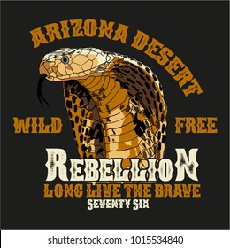 Hand drawing desert snake, wild free tshirt design 2