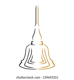 hand drawing design element buddha stupa