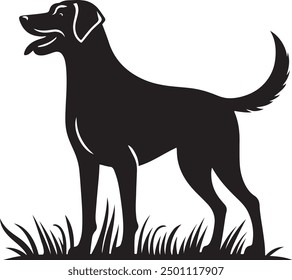 Hand drawing dog art, dog icon vector, dog silhouette illustration