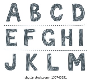 hand drawing doodle alphabet