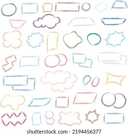 hand drawing doodle clouds and shapes isolated with pastel colors