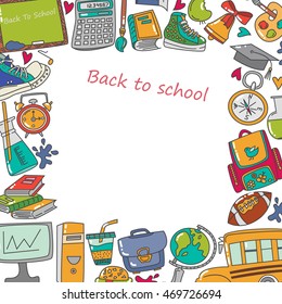 Hand drawing doodle concept back to school