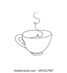 doodle de dibujo manual taza de café ilustración en concepto de línea única