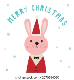 Hand drawing doodle cute Bunny, rabbit vector illustration for t-shirt ,card, poster design for kids. Vector illustration design for fashion fabrics, textile graphics, prints, rabbit cartoon,Hand draw