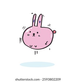 Hand drawing doodle cute Bunny, rabbit vector illustration, rabbit cartoon,Hand drawing doodle cute rabbit