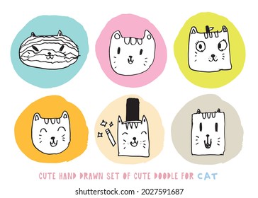 Hand drawing doodle cute cat vector illustration for t-shirt ,card, poster design for kids. Vector illustration design for fashion fabrics, textile graphics, prints, Cute cat cartoon