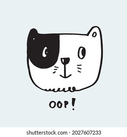 Hand drawing doodle cute cat vector illustration for t-shirt ,card, poster design for kids. Vector illustration design for fashion fabrics, textile graphics, prints, Cute cat cartoon