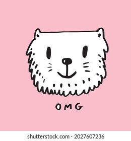 Hand drawing doodle cute cat vector illustration for t-shirt ,card, poster design for kids. Vector illustration design for fashion fabrics, textile graphics, prints, Cute cat cartoon