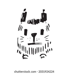 Hand drawing doodle cute cat vector illustration for t-shirt ,card, poster design for kids. Vector illustration design for fashion fabrics, textile graphics, prints, Cute cat cartoon