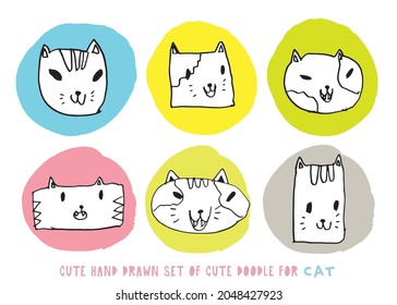 Hand drawing doodle cute cat vector illustration for t-shirt ,card, poster design for kids. Vector illustration design for fashion fabrics, textile graphics, prints, Cute cat cartoon