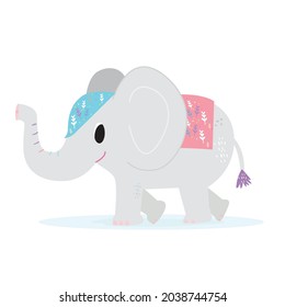 Hand drawing doodle cute elephant vector illustration for t-shirt ,card, poster design for kids. Vector illustration design for fashion fabrics, textile graphics, prints, Cute elephant cartoon