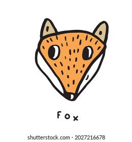 Hand drawing doodle cute fox vector illustration for t-shirt ,card, poster design for kids. Vector illustration design for fashion fabrics, textile graphics, prints, Cute fox cartoon