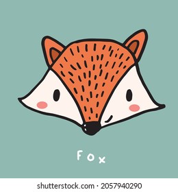 Hand drawing doodle cute fox Cute  fox in simple cartoon style Winter vector seamless pattern and cute fox   Christmas decorations Seamless pattern for Fashion print design