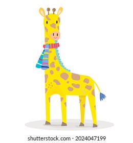 Hand drawing doodle cute giraffe,  giraffe vector illustration for t-shirt ,card, poster design for kids. Vector illustration design for fashion fabrics, textile graphics, prints, giraffe cartoon 