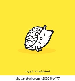 Hand drawing doodle cute hedgehog, hedgehog ector illustration for t-shirt ,card, poster design for kids. Vector illustration design for fashion fabrics, textile graphics, prints, book, pig cartoon