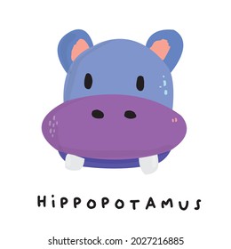 Hand drawing doodle cute Hippopotamus vector illustration for t-shirt ,card, poster design for kids. Vector illustration design for fashion fabrics, textile graphics, prints, Hippopotamus cartoon 