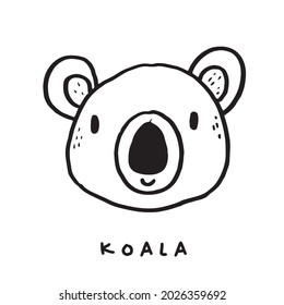 Hand drawing doodle cute koala vector illustration for t-shirt ,card, poster design for kids. Vector illustration design for fashion fabrics, textile graphics, prints, Cute koala cartoon